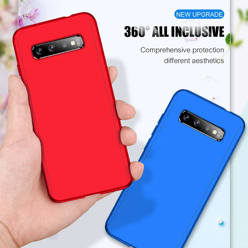 360 Full Protection Phone Case For Samsung Galaxy S10 Plus S10E Cover on S9 S8 Coque Note 9/8 Funda Capa with Glass |