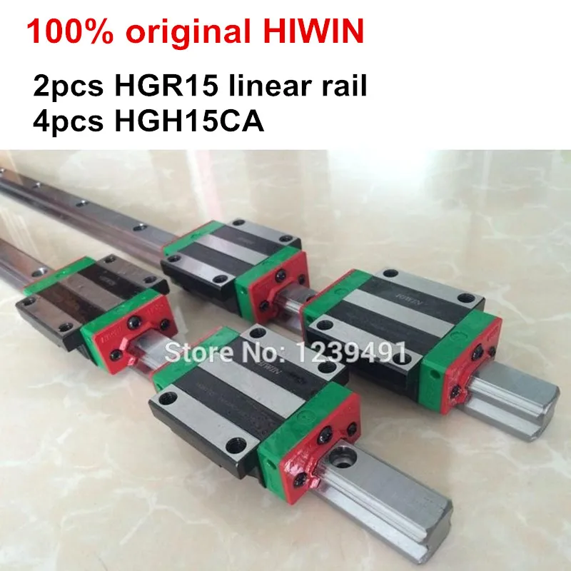 2 шт. 100% Оригинал HIWIN линейные направляющие HGR15 - 550 600 650 700 750 800 мм с 4 квадратный