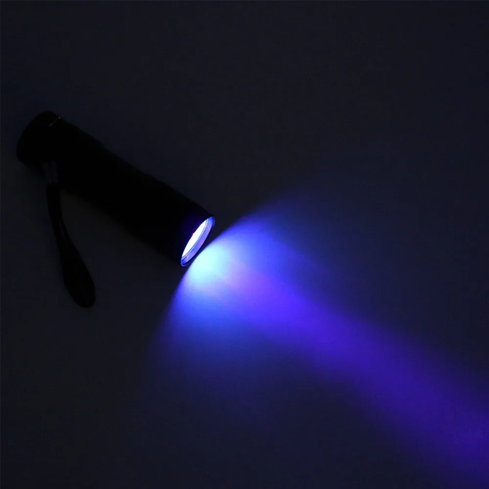 

UV Flashlight Ultraviolet Led Flashlight Ultra Violet Flashlight Torch Lantern Mini 9LED Blacklight UV Lamp for Ink Marker