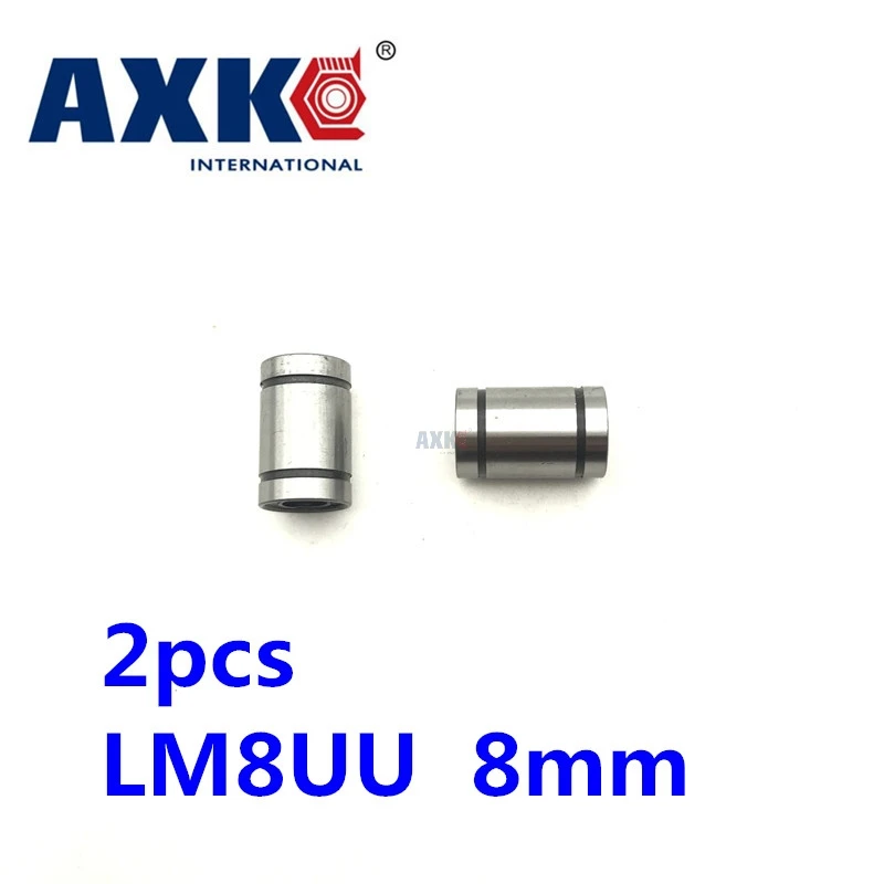2021 Linear Rail AXK Cnc Router Parts Free Shipping 2pcs/lot Lm8uu Linear Bushing 8mm Ball Bearing 3d Printer Parts Lm8 Cnc