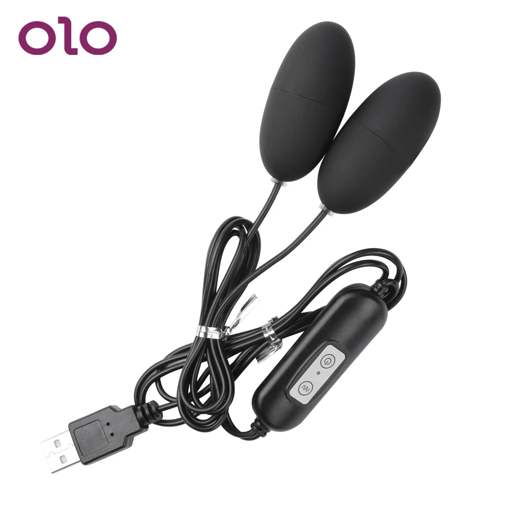 OLO двойное вибрирующее Яйцо USB Пуля вибратор Стимулятор клитора 12 Скоростей секс