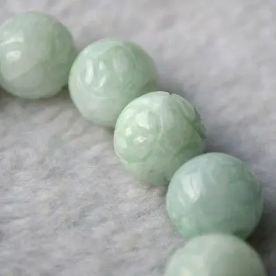 

Chinese Super 100% A Grade Natural Jade/Jadeite Craving Perfect Beads Bracelet