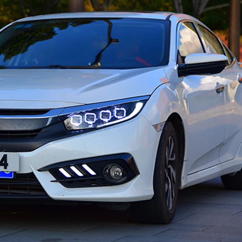 ROADOT 2 шт. автомобильный Стайлинг ходовые огни для Honda Civic 2016 2017 2018 плавное