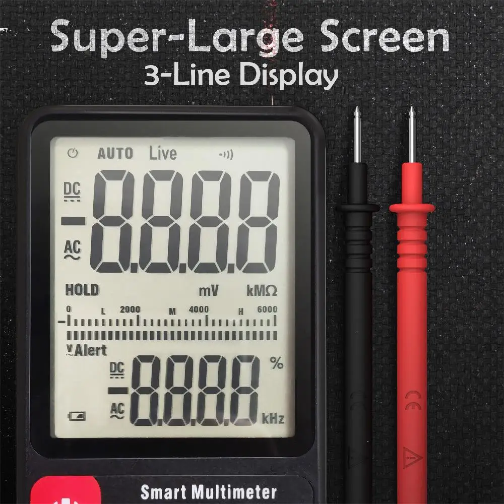 Adeeing ADMS7 Портативный цифровой мультиметр с большим 3 5 &quotЖК-дисплей он-лайн