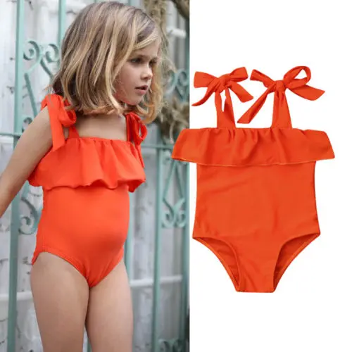 Newborn Kids Baby Girl Bowknot Off Shoulder Bikini Set Toddler Girls Summer One-piece Swimwear Swimsuit Beachwear Bathing Suit | Детская
