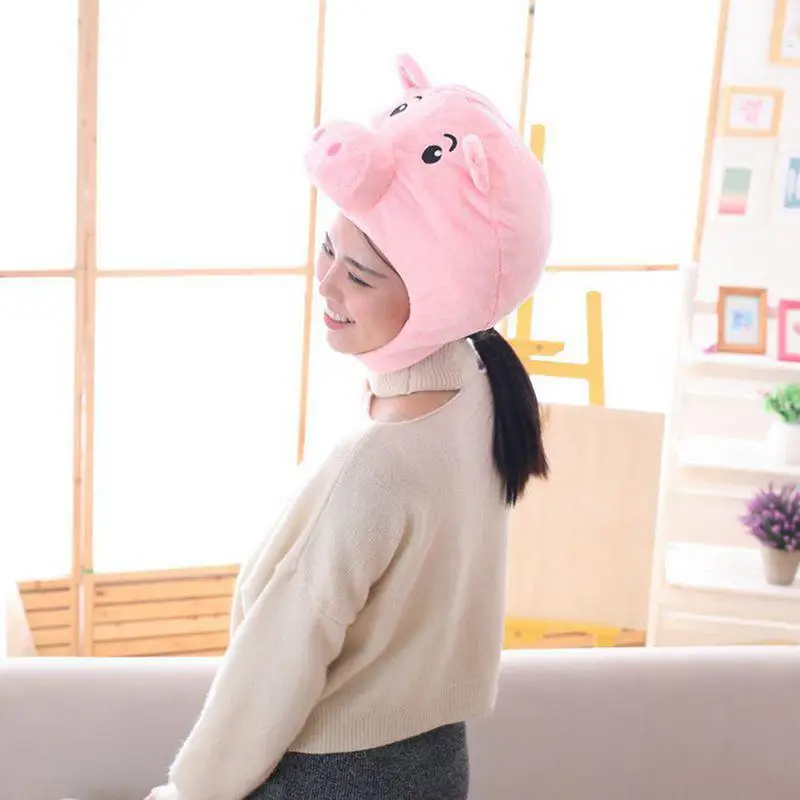 ISHINE Anime Movie Animal Pink Pig Hat Cosplay Props Accessories Plush Head Fancy Cap Fashion Cute Meng Hats | Аксессуары для