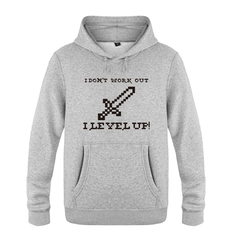 I Don't Work Out Level Up игровые худи для мужчин 2018 Мужской Пуловер Флисовые Толстовки с
