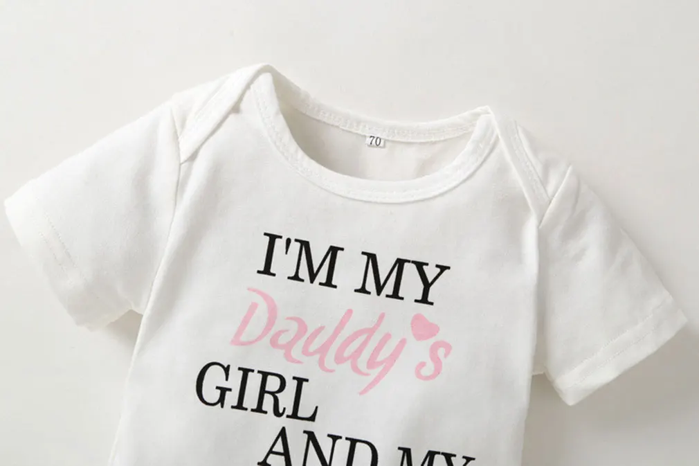 Комплект из 3 предметов боди для маленьких девочек наряд с надписью My Daddy Girl And Mommy