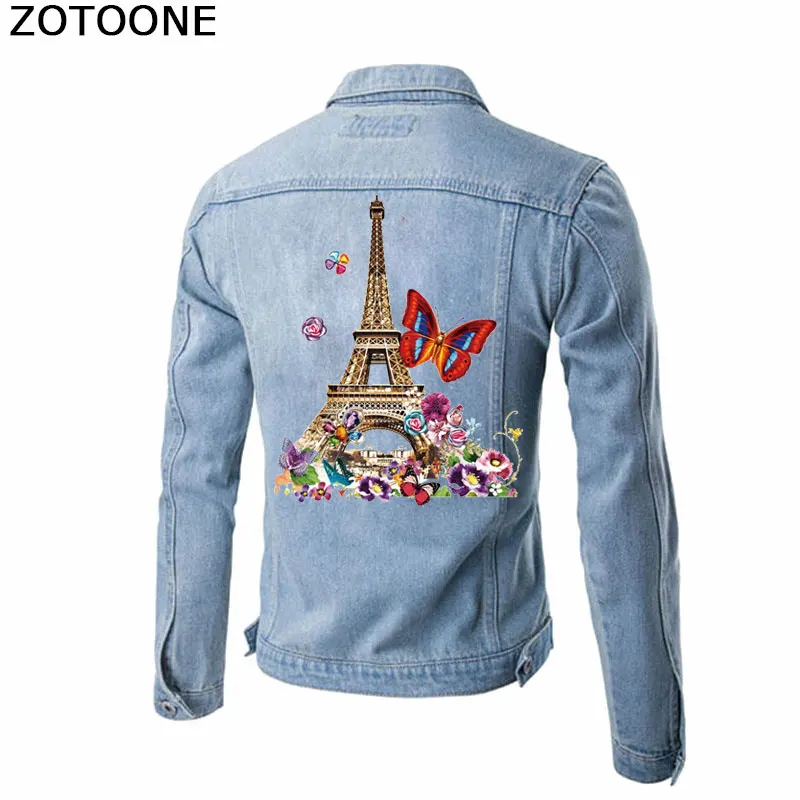 ZOTOONE Красивые цветочные патчи для одежды DIY Бабочка печать на футболке платья
