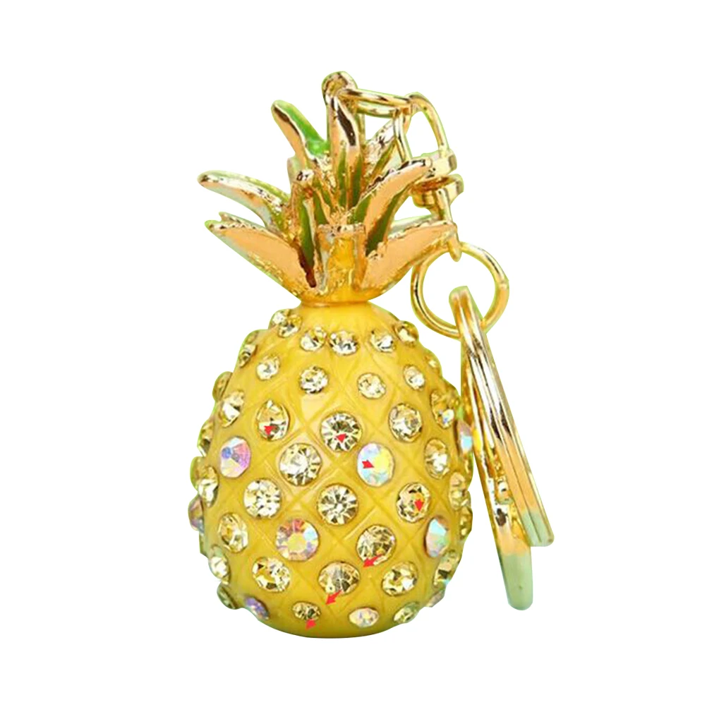 1 шт. металлический брелок Pinapple + Красочные Стразы блестящий в виде фрукта для
