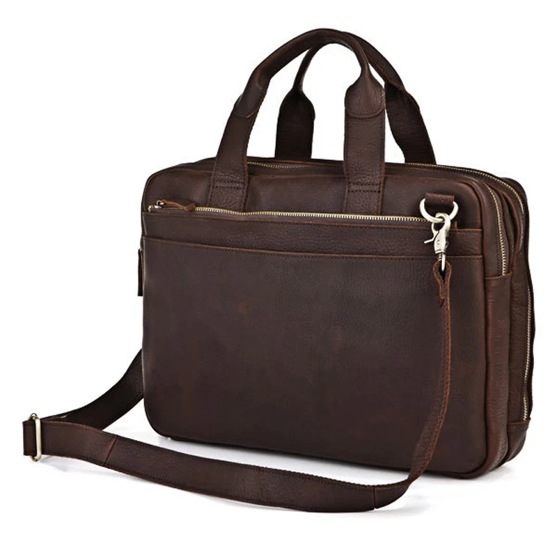 Vintage Men Genuine Leather Briefcases Business Bag Office Bag Leather laptop Briefcase Men Shoulder Bags Messenger Bag Tote