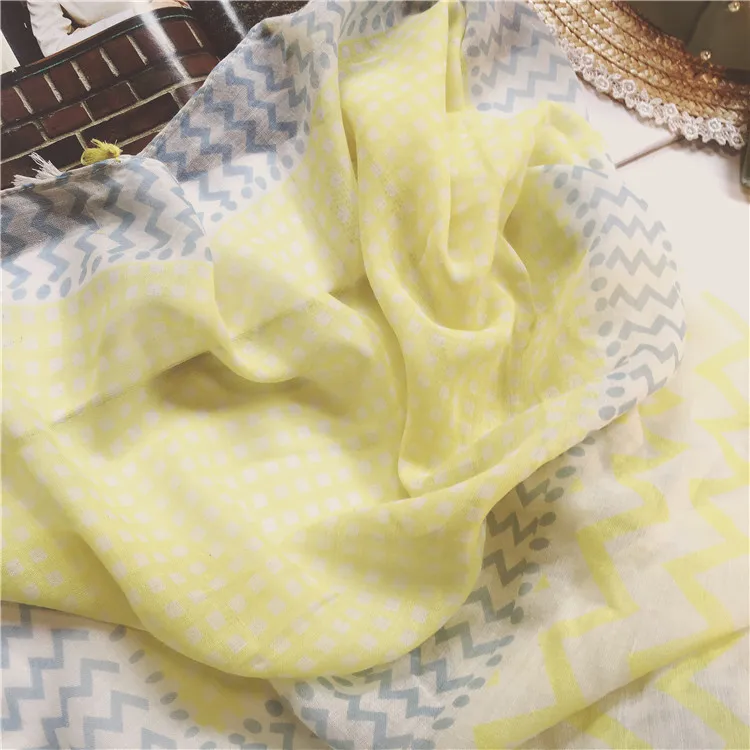 

Lemon Girl Yellow New Cotton Women Long Boho Scarf Fringes Spring Soft Lady Viscose Pashminas Thin Summer Shawl Tassel Wraps