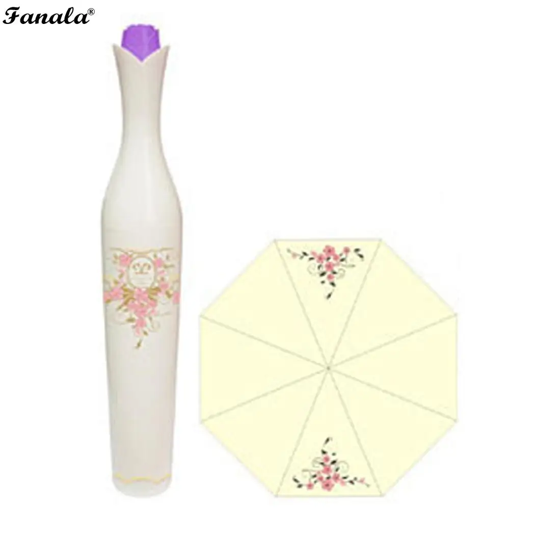 Портативный УФ защита три складной зонт бутылка наружная форма дизайн