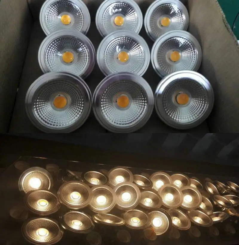 15 Вт COB светодиодный AR111/GU10/E27 AC110 240V/DC12V Высокая мощность Bridgelux QR111 ES111 Светодиодная