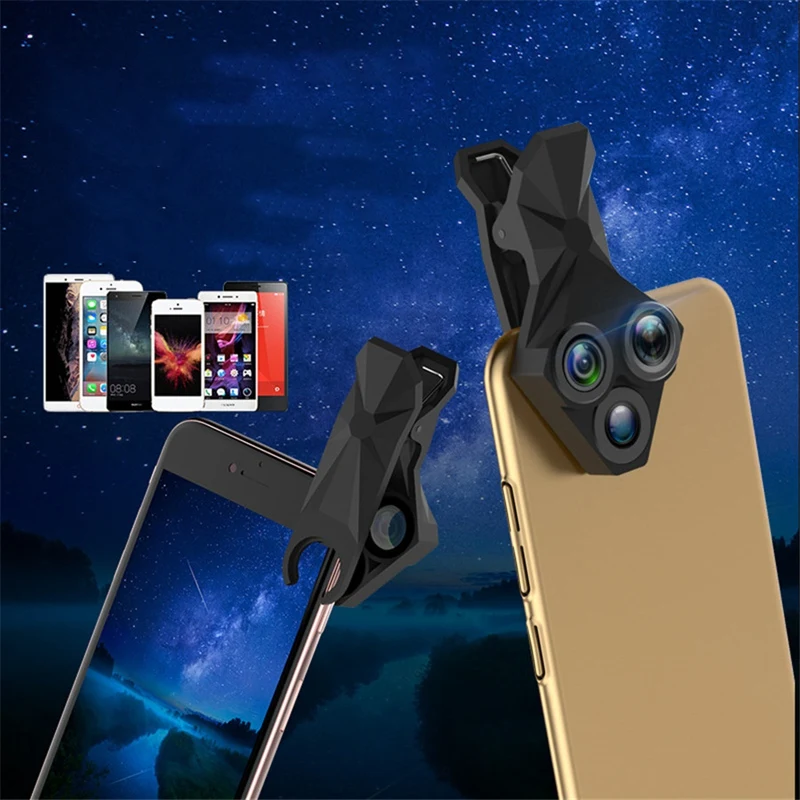 Pholes Universal 3 In 1 Wide Angle Lens Macro Fisheye For Iphone 5 5S 6 6S 7 Plus Mobile Phone External Camera | Электроника