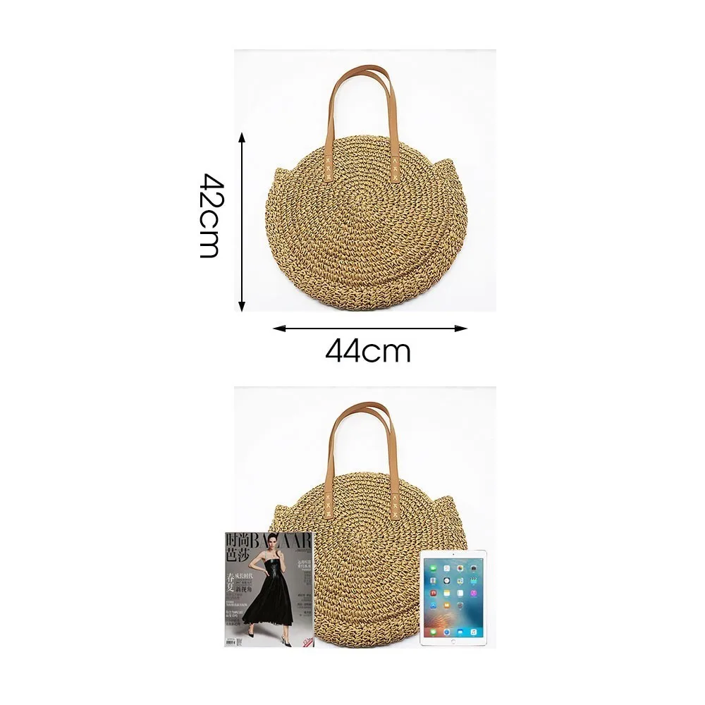 Herald Fashion Женская круглая Соломенная пляжная сумка Повседневная плетеная Сумка