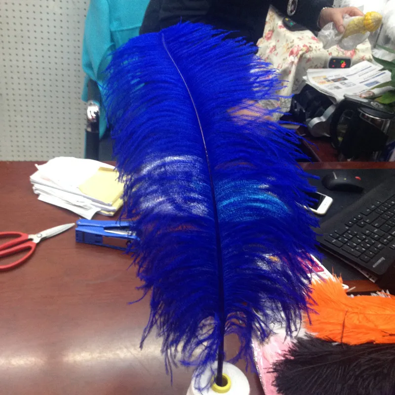 

free shipping 50 pieces 45-50cm high quality Lake blue ostrich feathers diy jewelry accessories wedding decoration