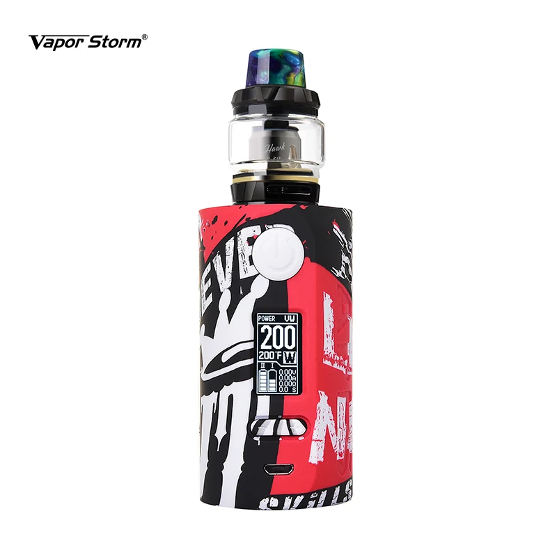 Набор электронных сигарет Vapor Storm Storm230 Puma 200W TC Box Mod без аккумулятора 18650 с OLED-экраном и атомайзером Hawk Tank Vape.