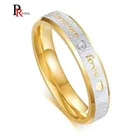 Женские свадебные кольца Forever Love, золотистые тонкие кольца из нержавеющей стали 4 мм, подарки для нее