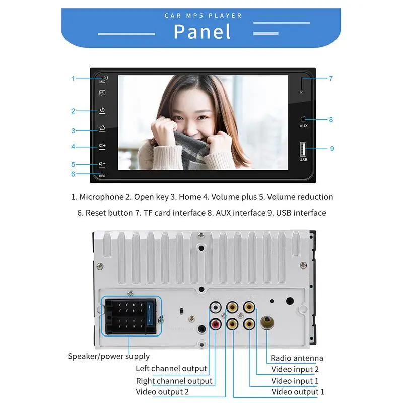 7 дюймов 1024*600 FM1/FM2/FM3 HD сенсорный Экран Авто MP5 плеер Bluetooth USB FM радио в машине для