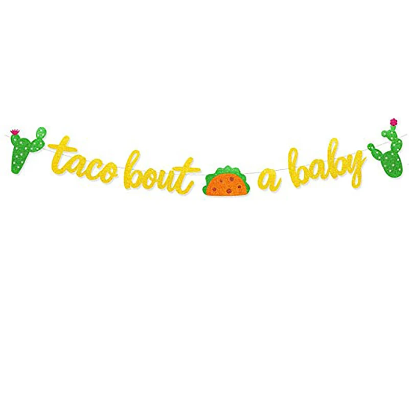 7 шт./лот Золотой TACO BOUT детский баннер с блестками знак гирлянда фиеста тема душ
