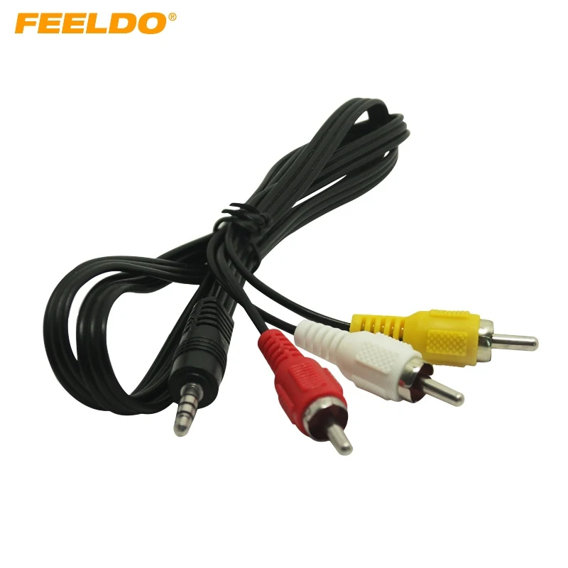 FEELDO 10Pcs 3.5mm TRRS To 3xRCA Male AV Connection Cable