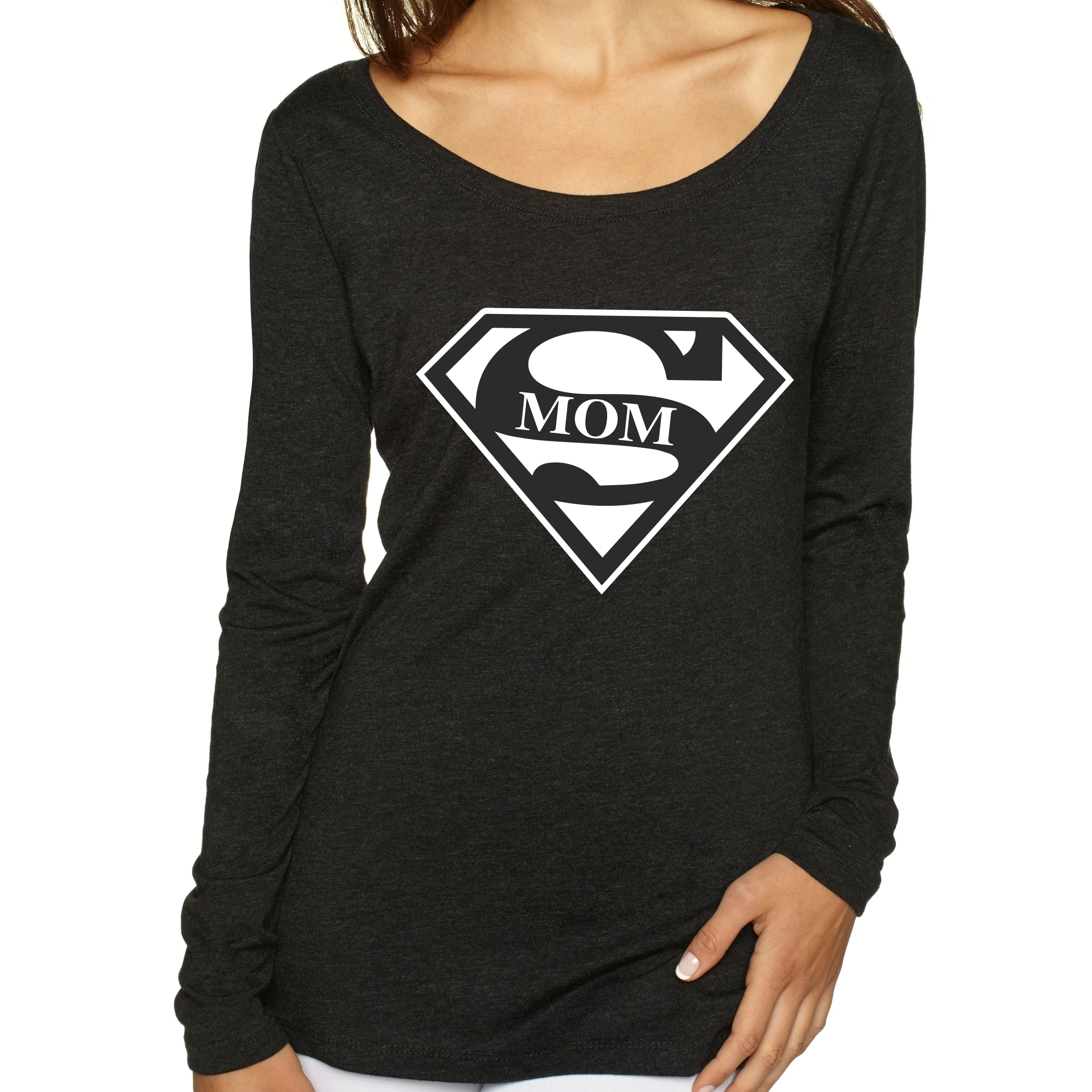 Women's Long Sleeve Shirt Super Mom Mother's Day |