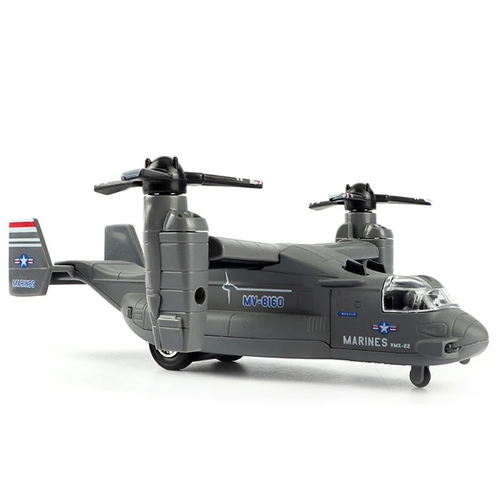 Высокая имитация 1: 64 сплав модель самолета Металл V22 Osprey транспортный самолет