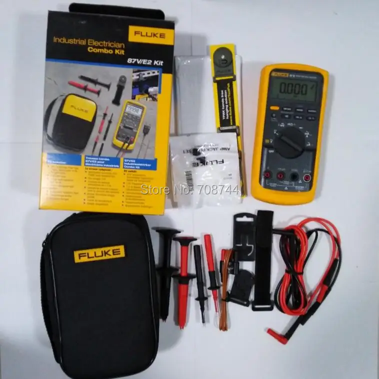 100% Аутентичный Новый Fluke True RMS 87V/E2 промышленный электрик комбо комплект