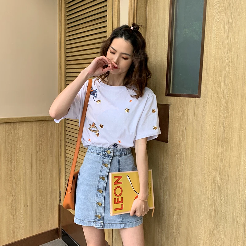 New Sequin T Shirt With Sequins Cute Mermaid Cartoon Sequined Shirts Women Silver Clothing Club Party Woman tshirt top | Женская одежда
