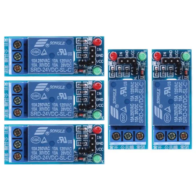 5 шт. 24В 1-канальный релейный модуль оптопара щит для PIC AVR DSP ARM | Электроника