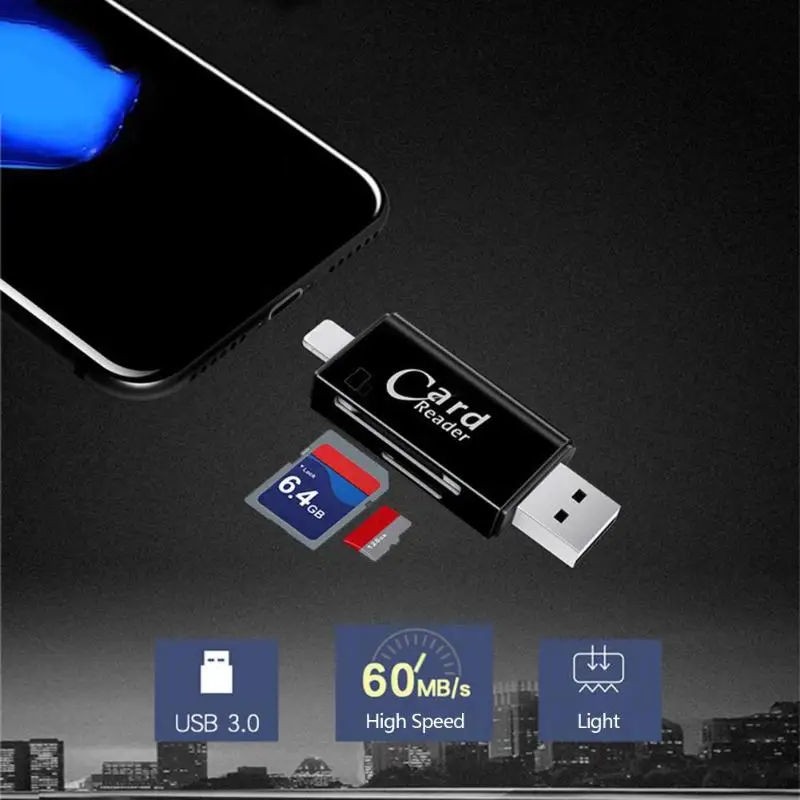 Мобильный телефон USB3.0 высокое Скорость OTG кард-ридер для SD карты памяти IPhone X/8 |