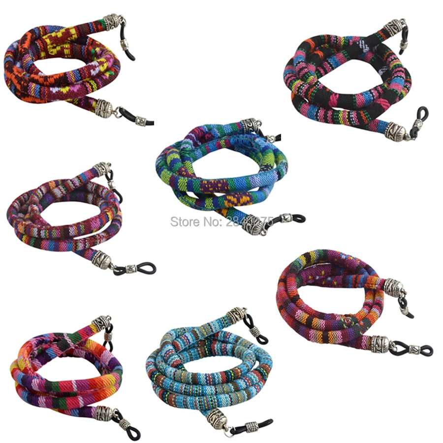 

Wholesale 10pcs Round retro Hand-woven eyeglass sunglasses neck string cord eyewear lanyard holder 7colors
