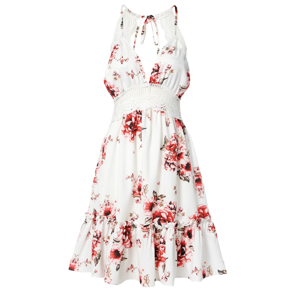 Wipalo Boho Летнее Повседневное платье без рукавов пляжная одежда сексуальное