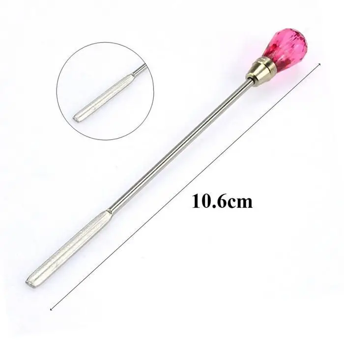 Mixing Glue Glitter Powder Spoon Spatula Stirring 102 mm/4 inch Rod Dotting Pen Silver Nail Art art tool Tools |