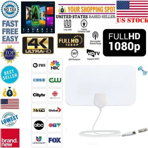 200 миль диапазон антенны ТВ цифровой HD Skylink 4K Крытый HDTV 1080p|Телевизионные антенны| |