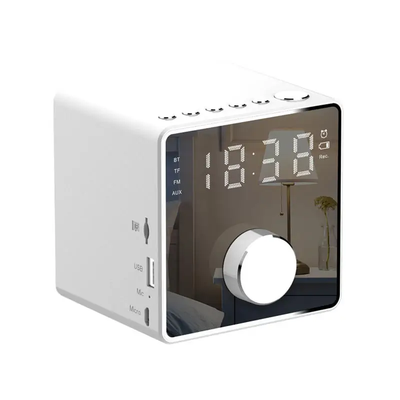 LEORY Портативный будильник Bluetooth динамик Настольный супер бас HIFI музыкальный