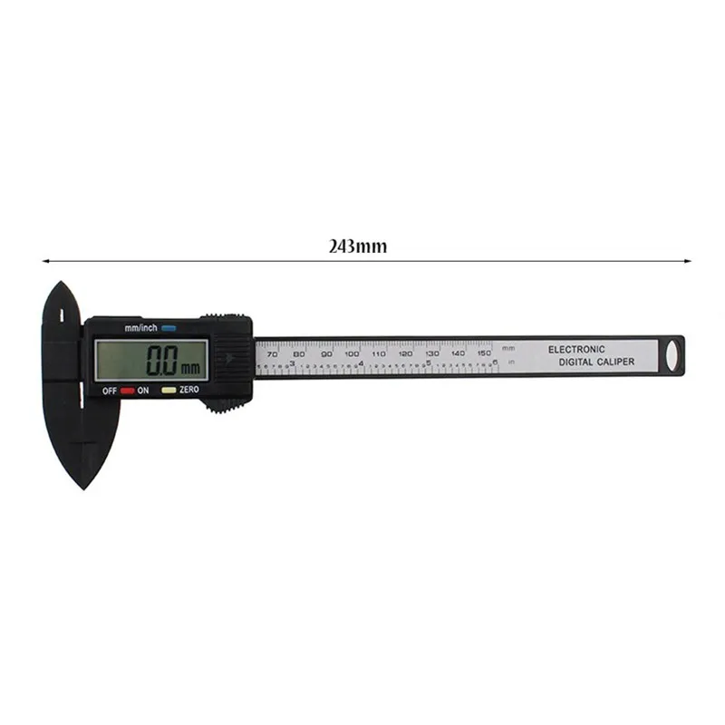DWZ 150 мм 6 &quotLCD Цифровой Электронный штангенциркуль из углеродного волокна Калибр