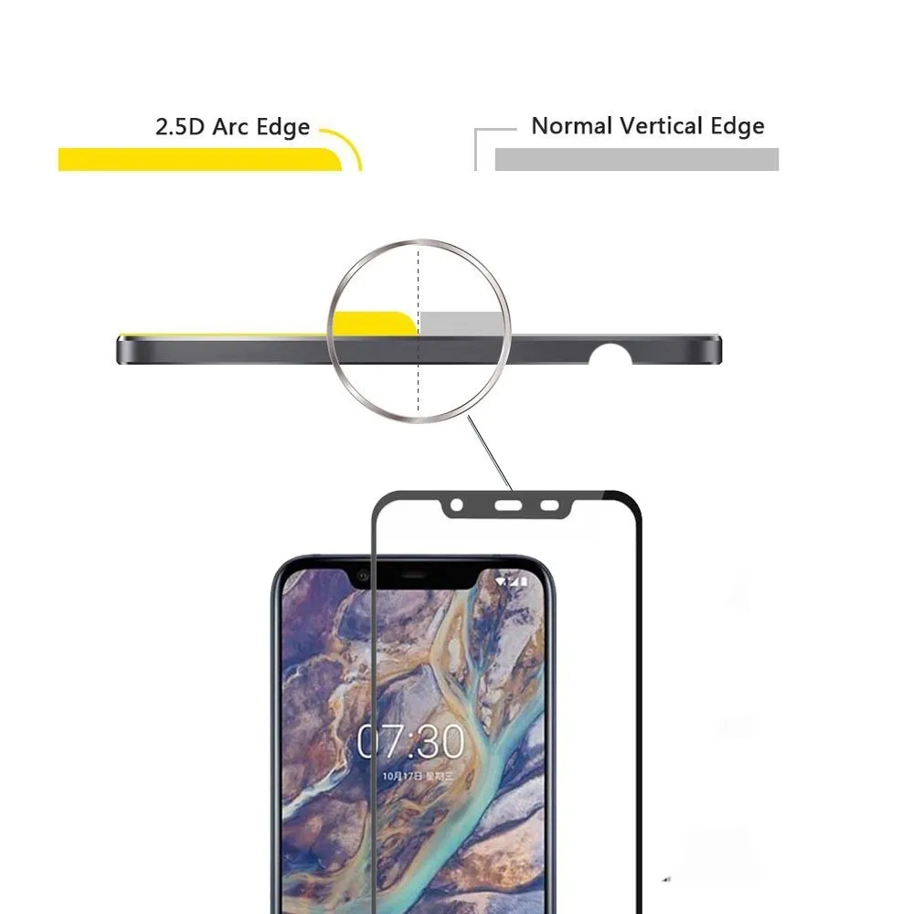 0 3 мм 2.5D полноэкранное закаленное стекло 9H для Nokia 8 1 полноэкранная защитная