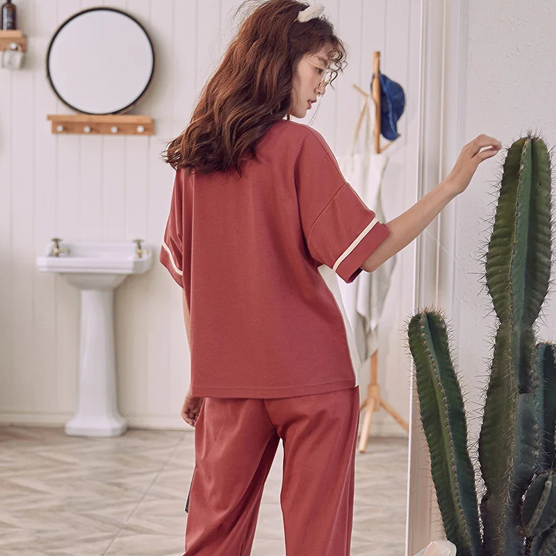 2019 летние брюки с короткими рукавами рисунком панды милые удобные домашние