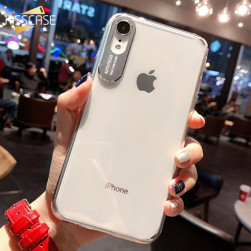 KISSCASE Роскошный Металлический Камера защиты чехол для iPhone 7 Plus Мягкий ТПУ X XR XS MAX 8 6