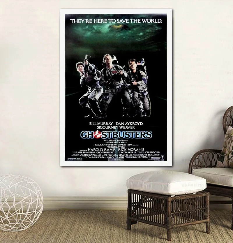 Винтажный постер из фильма картина холста с изображением Ghostbusters домашний декор