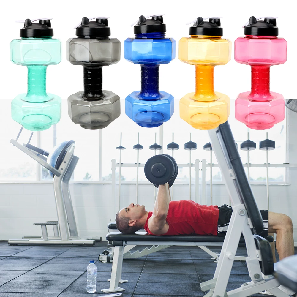 2.5L Large Capacity Dumbbell Water Bottle Outdoor Sports Gym Space Half Gallon Fitness Training Bottles | Дом и сад