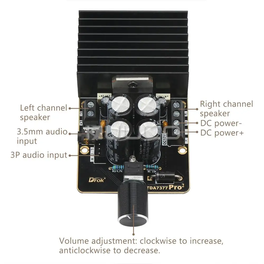 Amplifier Board 35W x Power Amplifier/Audio DC 9~18V 12V Stereo Amplifier/Finished for DIY Speaker | Обустройство дома