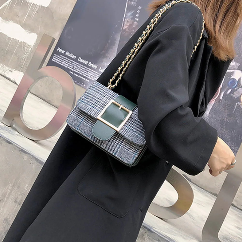 Классическая мода Хаундстут сумка Креста тела новый Для женщин Chic шерстяная