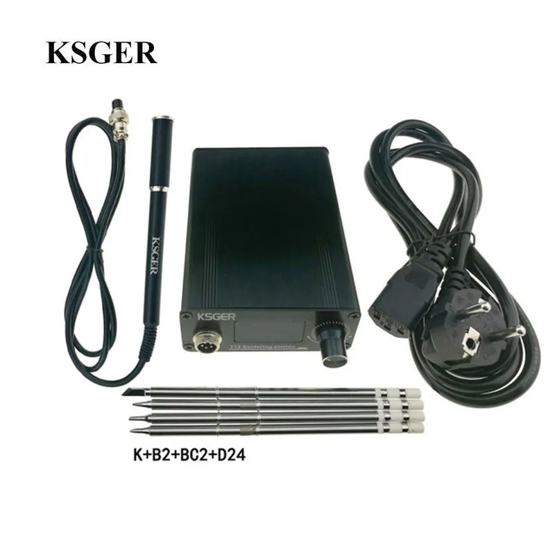 

KSGER V2.01 T12 контроллер температуры паяльная станция сварочный инструмент Электрические паяльники 9501 Сплав Ручка K B2 BC2 D24