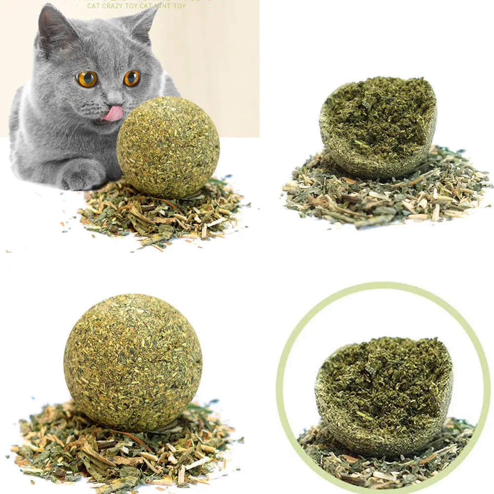 Кошачий кот игрушки натуральный здоровый Забавный мята мяч лечит очистки для