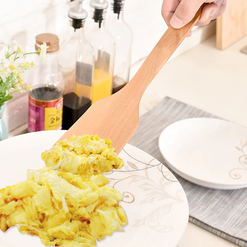 A Pair Of Home kitchen cooking wood shovel non-stick special long handle large paint-free spatula | Дом и сад