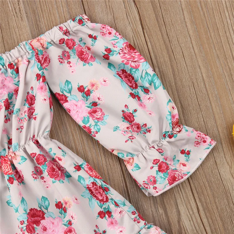 Newborn Baby Clothes Comfortable 2019 Fashion Toddler Kids Girls Flowers Princess Party Off Shoulder Dress Floral | Детская одежда и