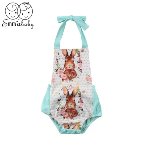 2019 Brand New Newborn Baby Girl Rabbit Bunny Easter Jumpsuit Outfit Bodysuit Clothes |